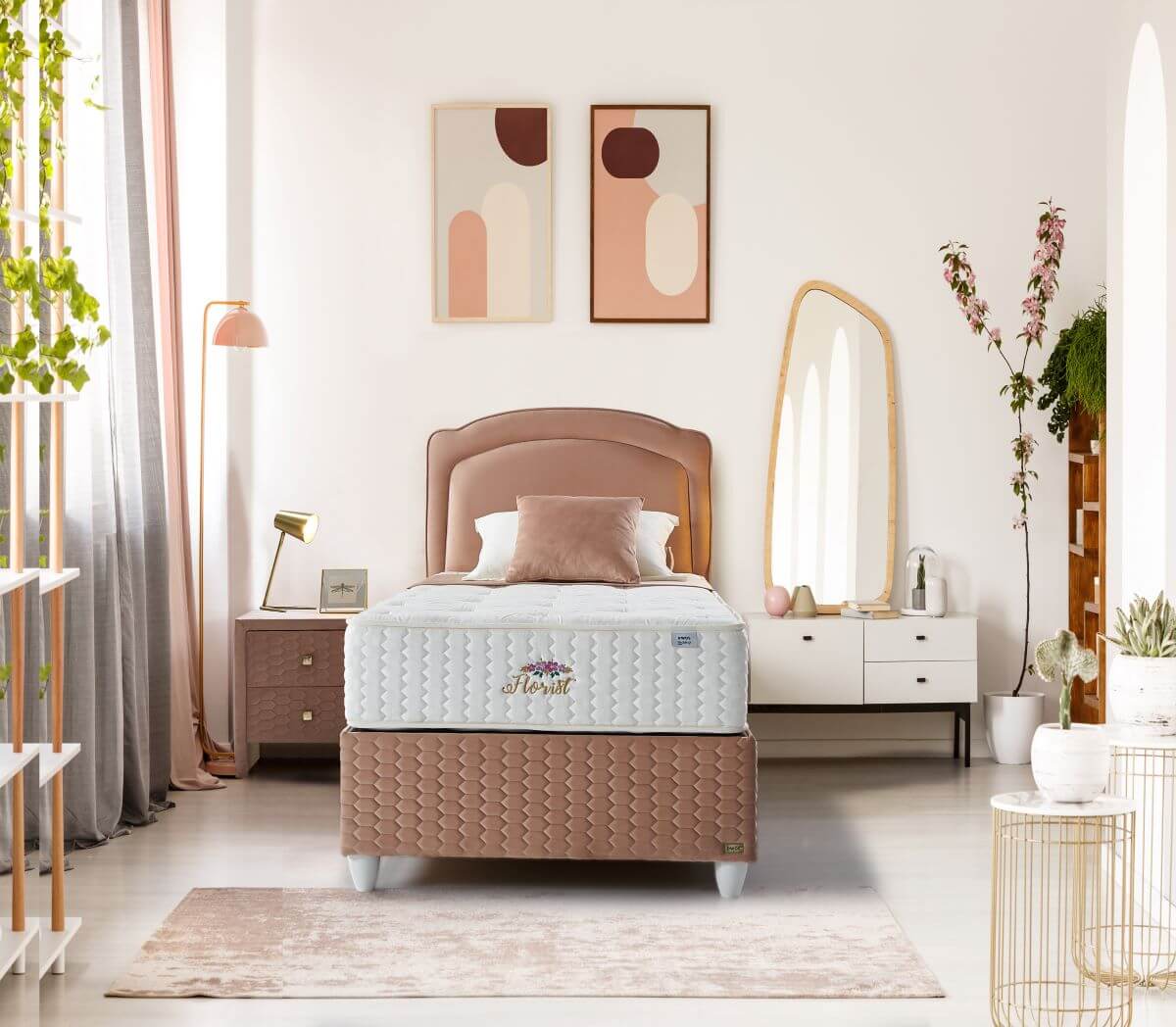 מיטה זוגית עם ארגז מצעים דגם מאיה+לוטוס