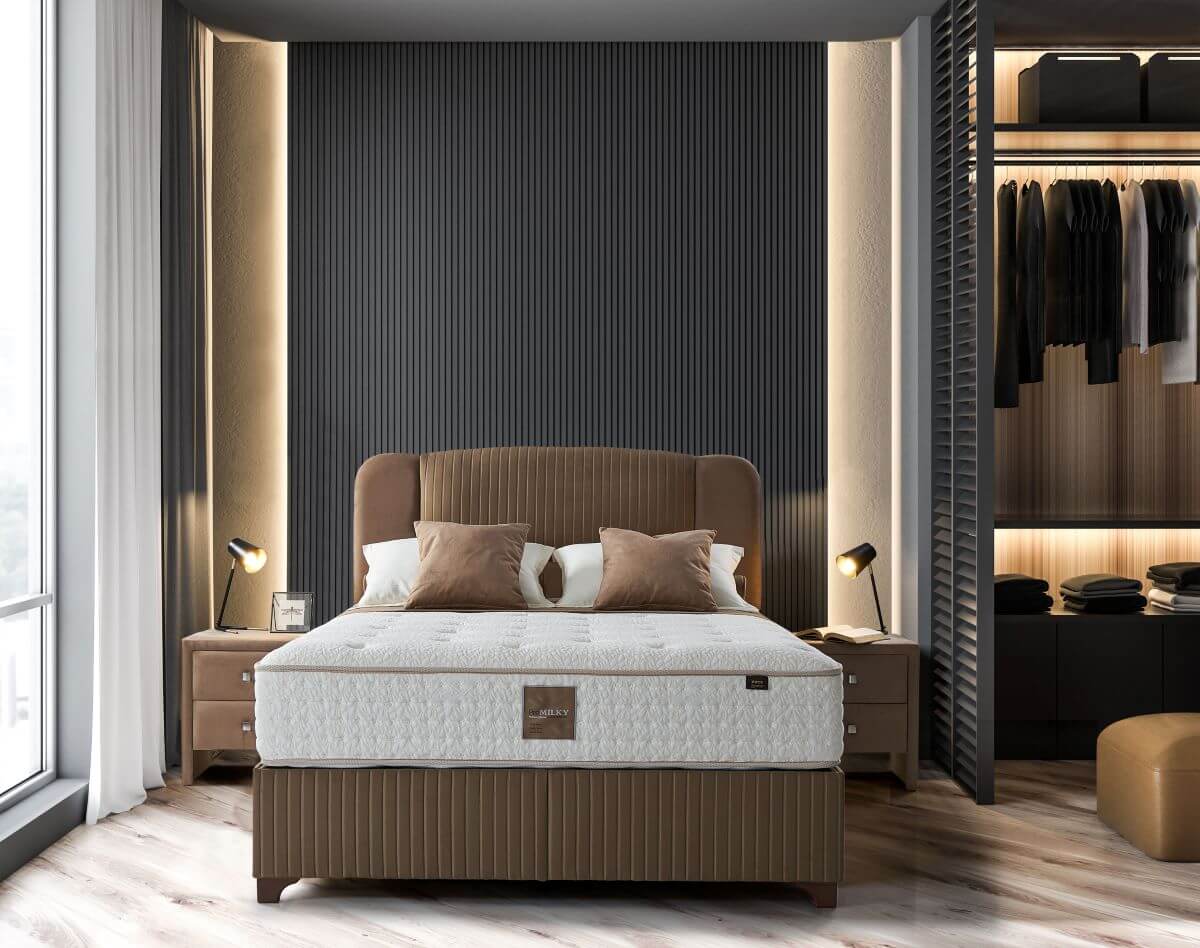 מיטה זוגית עם ארגז מצעים דגם פלטו+סנדרה