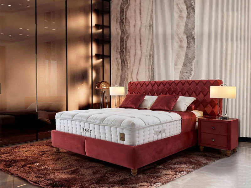 מיטה זוגית מרופדת עם ארגז מצעים דגם נובה+אסטון