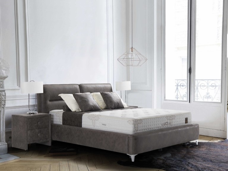 מיטה זוגית מעוצבת עם ארגז מצעים דגם נירה+קפריס