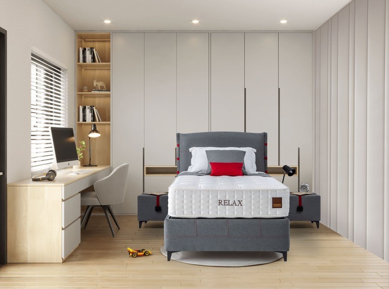 מיטה זוגית מעוצבת עם ארגז מצעים דגם גרטל+הנסל