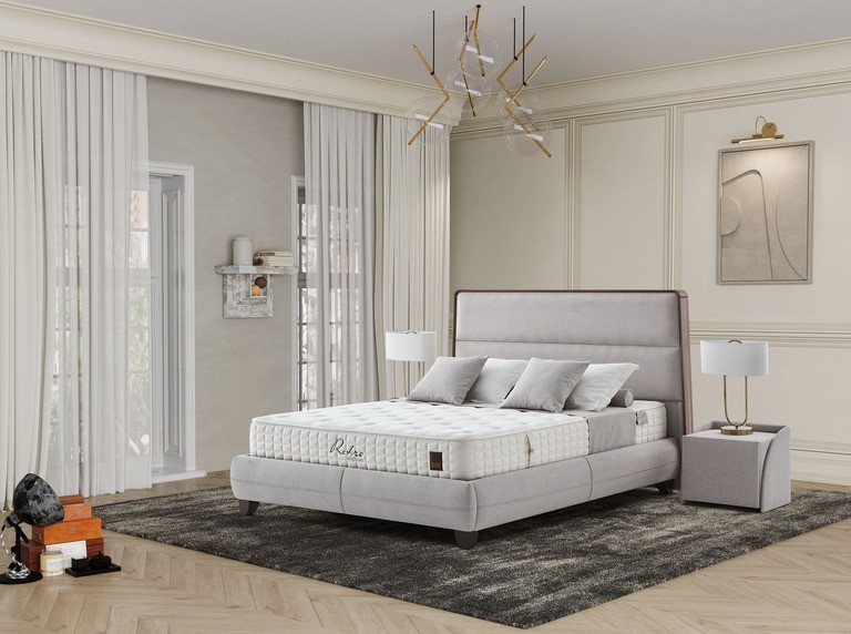 מיטה זוגית מעוצבת עם ארגז מצעים דגם אלסה+אולימפוס